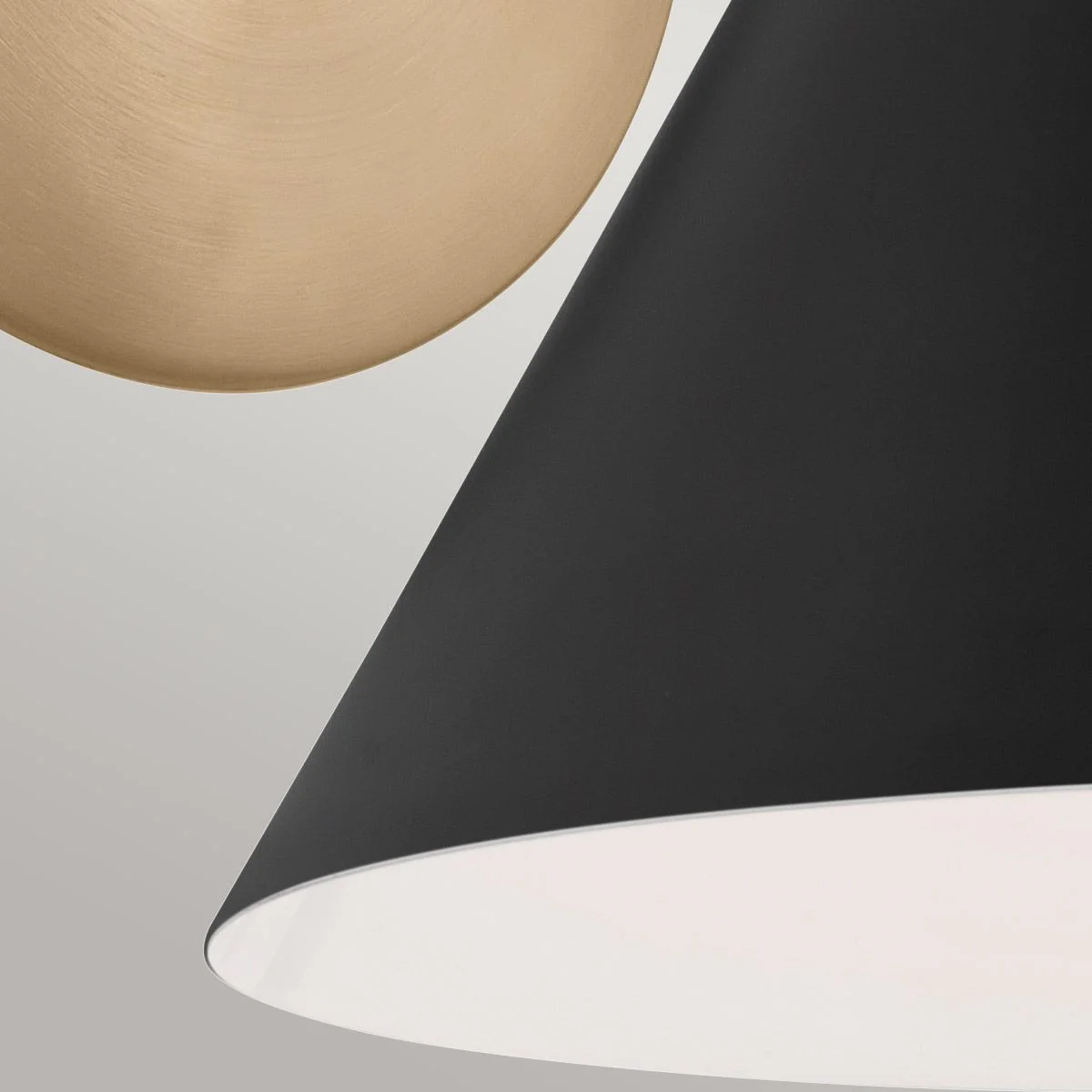 Phix 1 arm, 2 light up and down Wall Light - Champagne & Black - Image 2