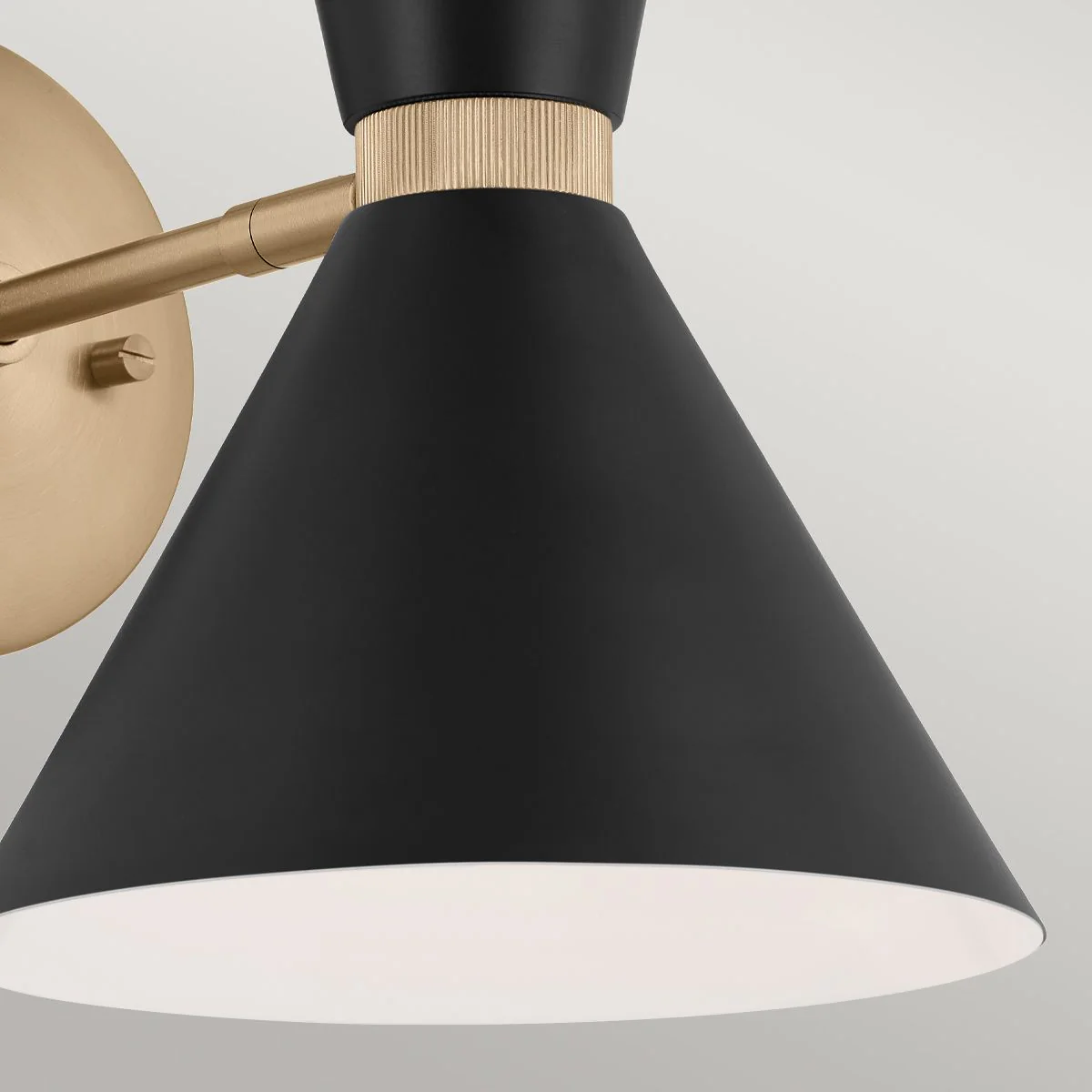 Phix 1 arm, 2 light up and down Wall Light - Champagne & Black - Image 5