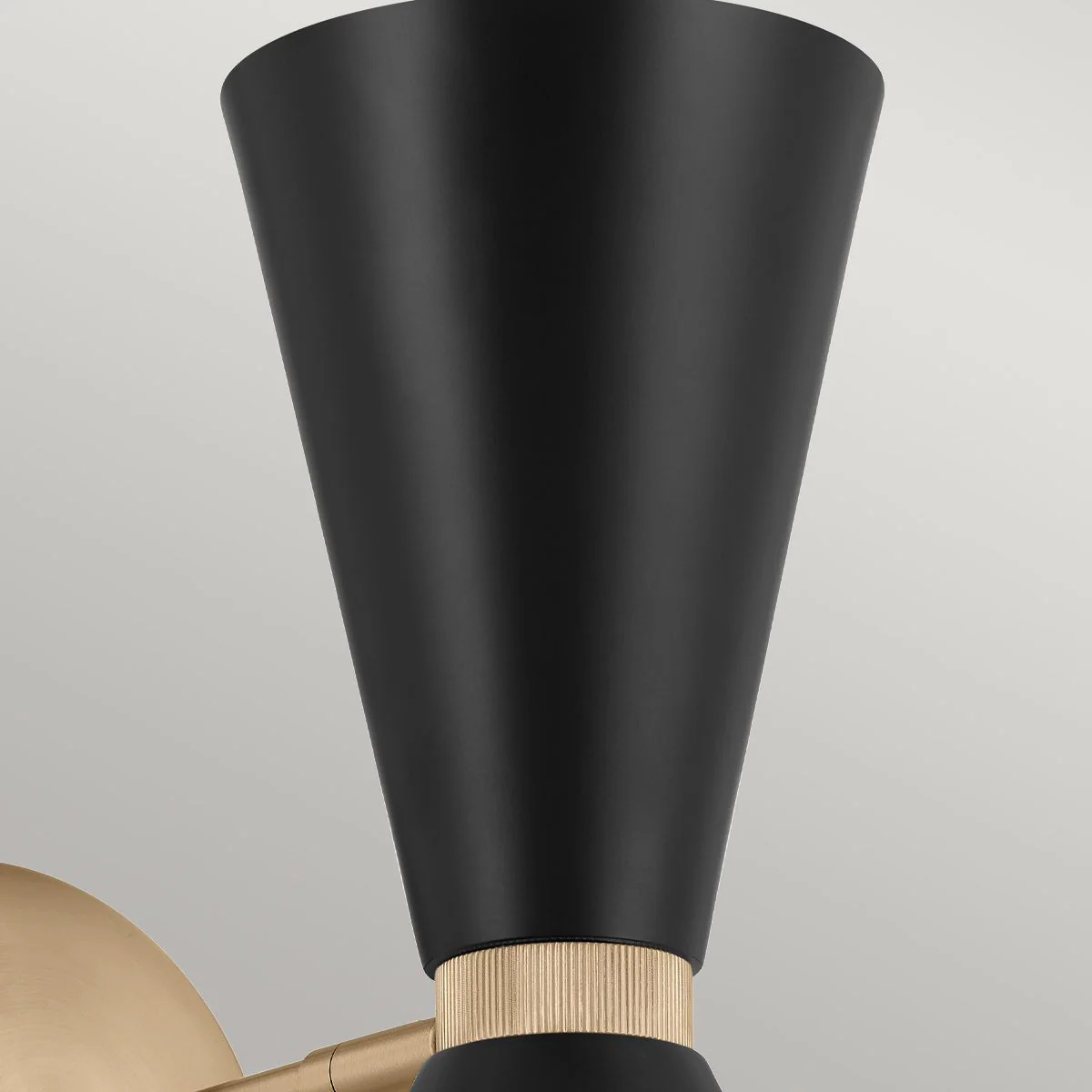 Phix 1 arm, 2 light up and down Wall Light - Champagne & Black - Image 6