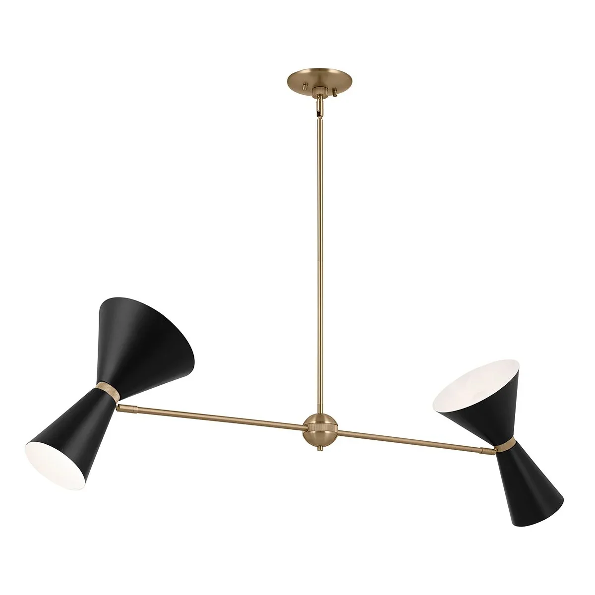 Phix 4 light 2 arm up and down linear Chandelier - Champagne & Black - Image 2