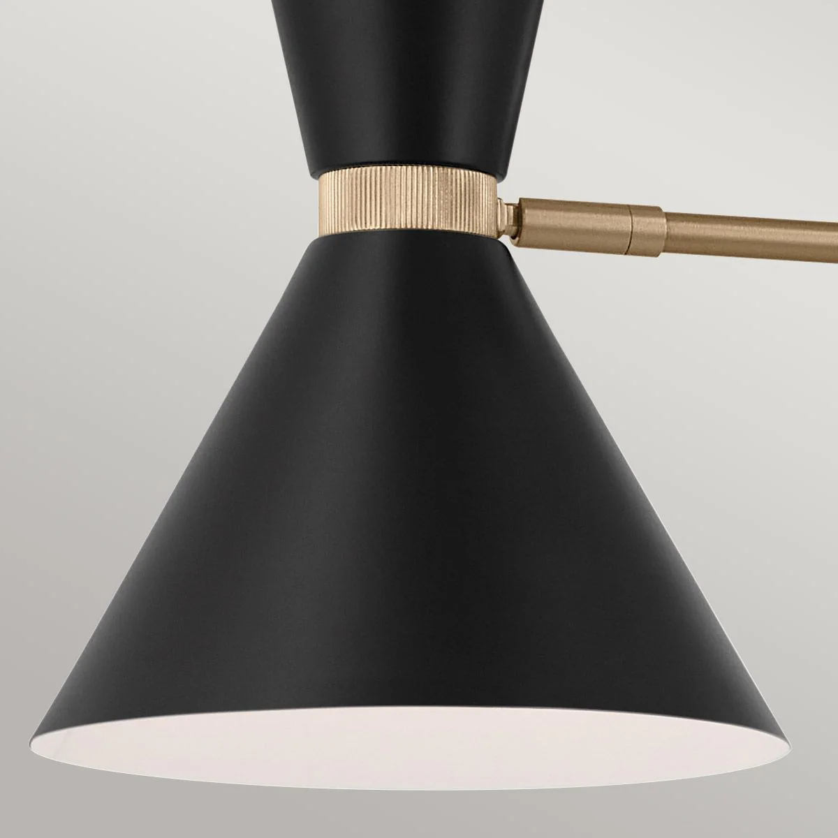 Phix 4 light 2 arm up and down linear Chandelier - Champagne & Black - Image 3