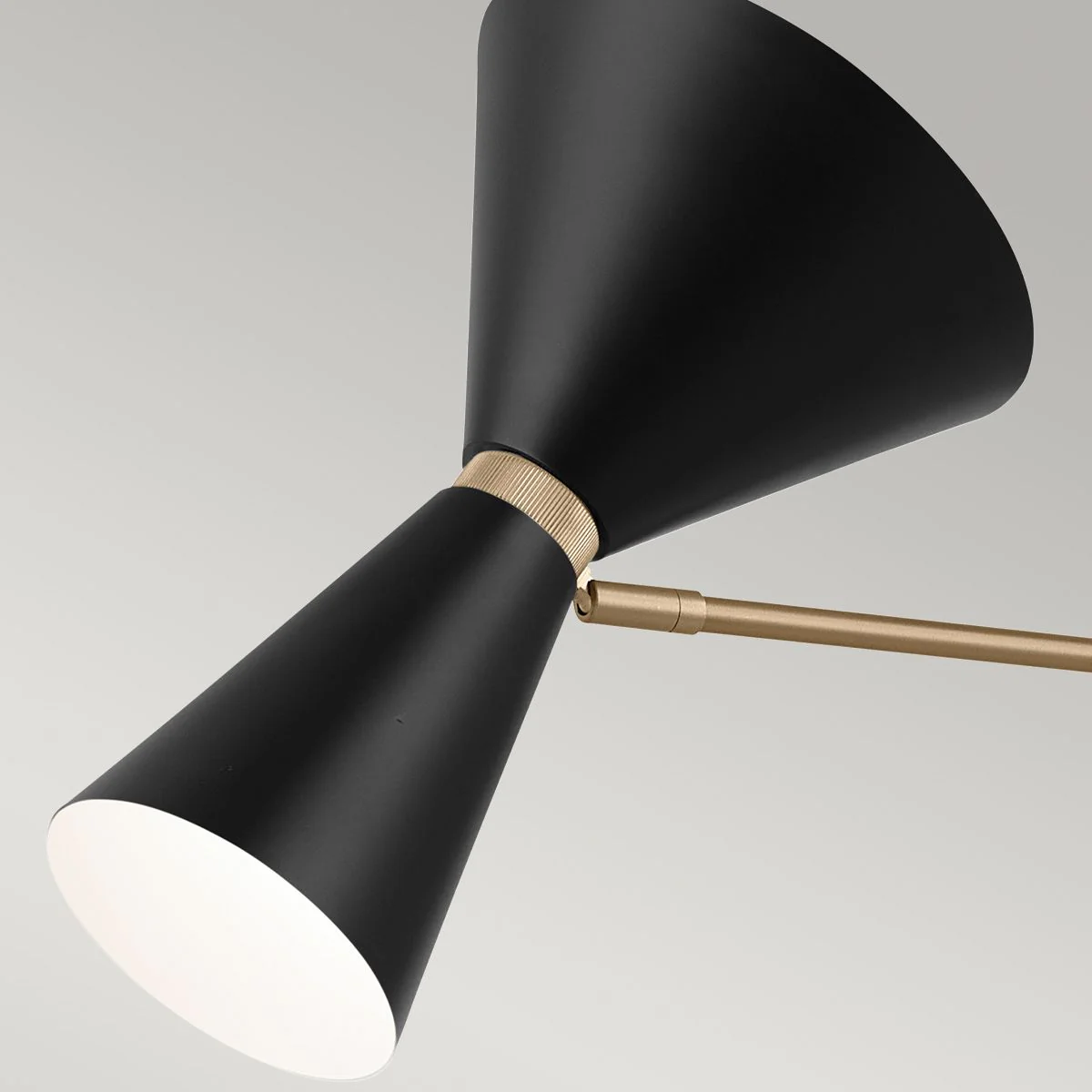 Phix 4 light 2 arm up and down linear Chandelier - Champagne & Black - Image 4