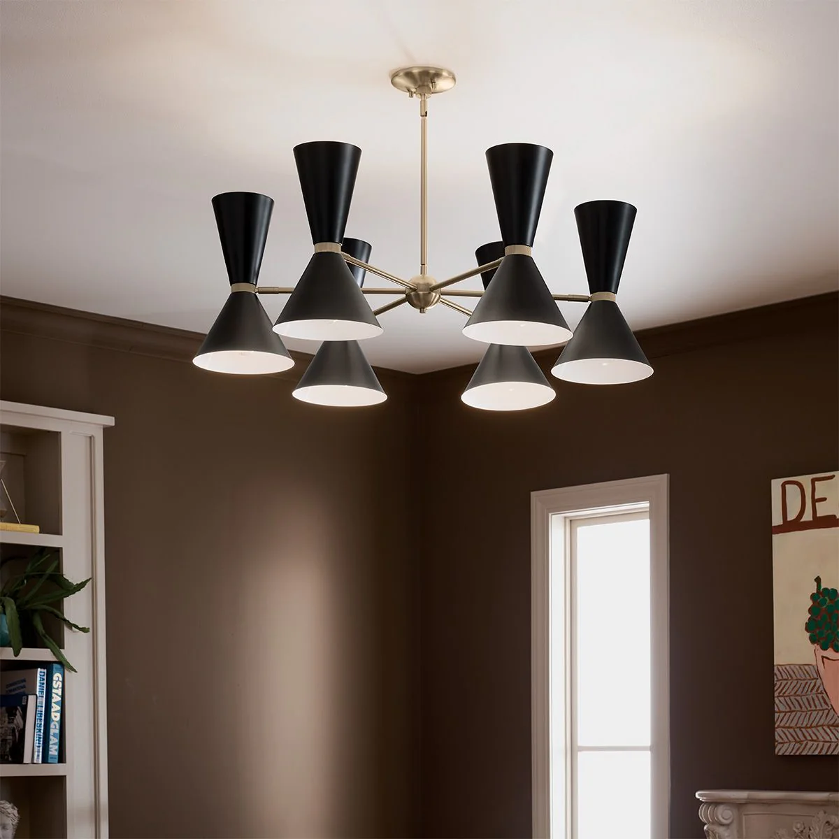 Phix 6/12 Light 3/6 arm up and down Chandelier - Champagne & Black - Image 12