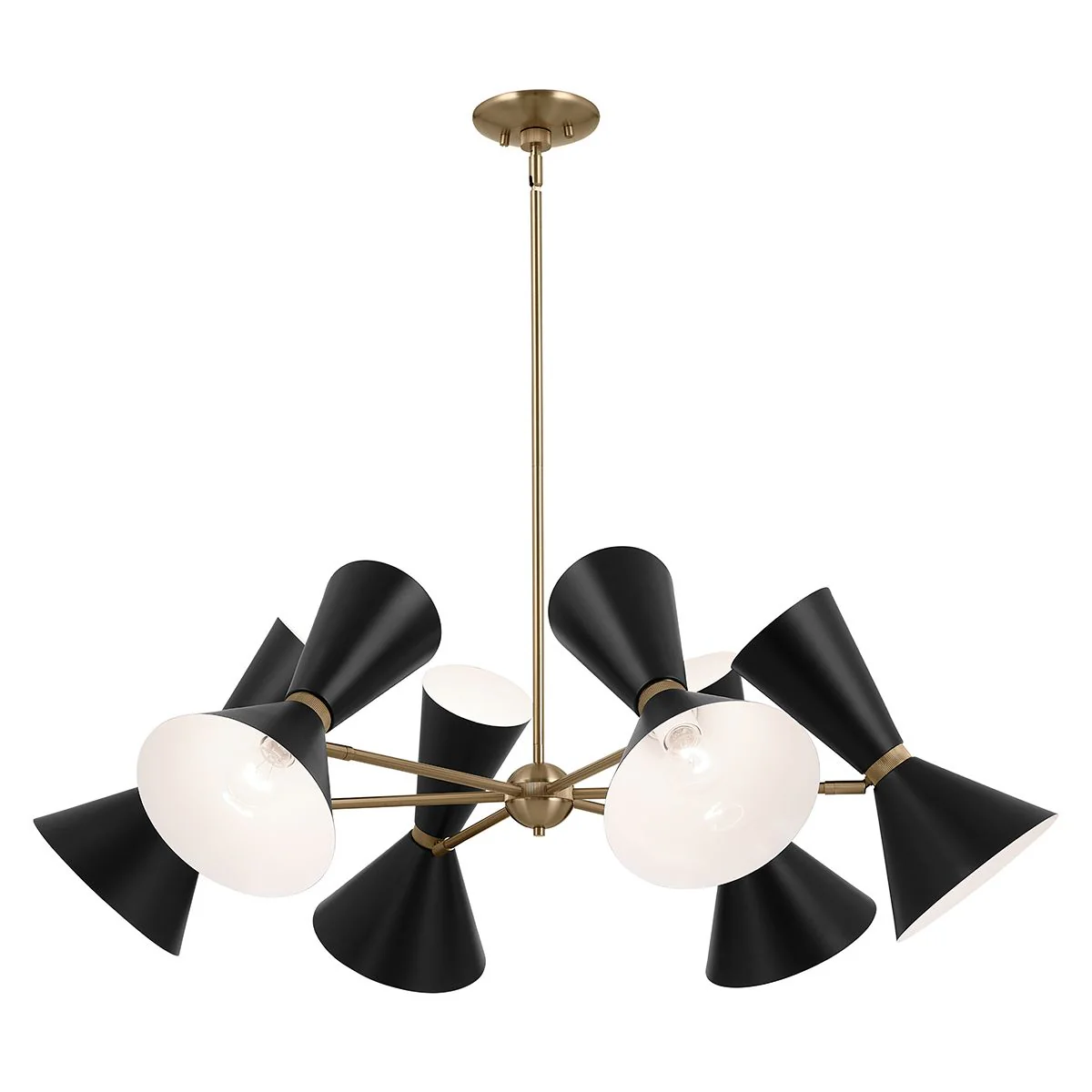 Phix 6/12 Light 3/6 arm up and down Chandelier - Champagne & Black - Image 2