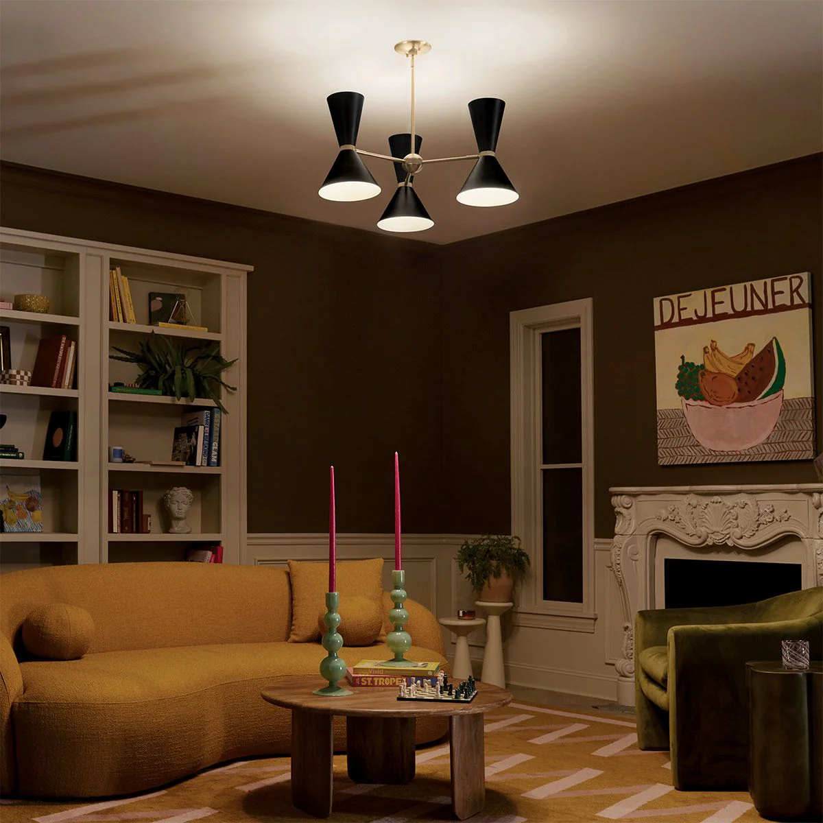 Phix 6/12 Light 3/6 arm up and down Chandelier - Champagne & Black - Image 5