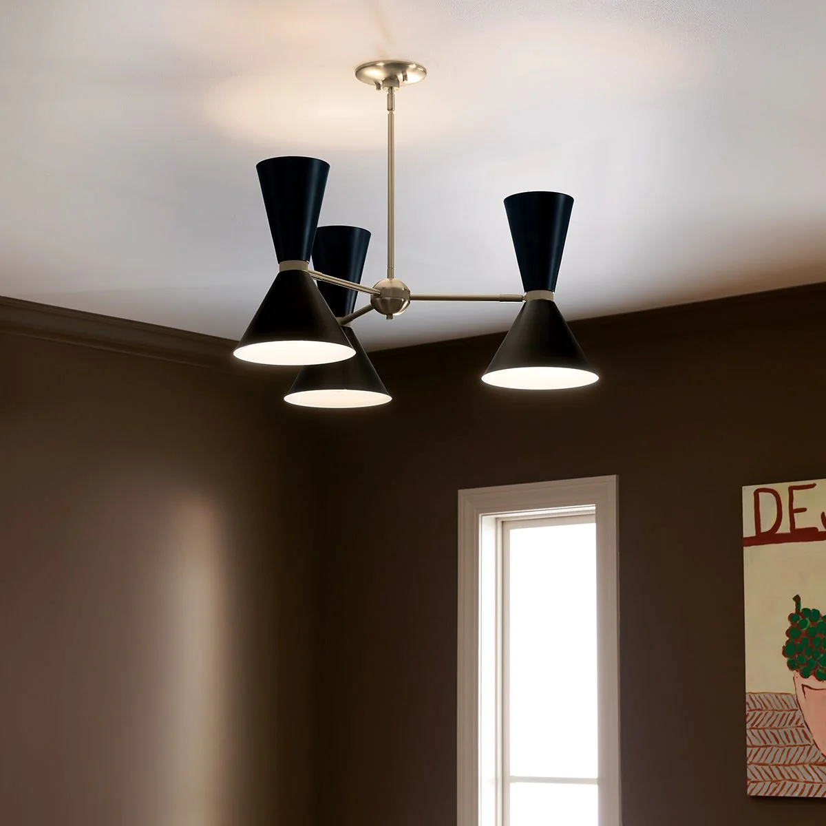 Phix 6/12 Light 3/6 arm up and down Chandelier - Champagne & Black - Image 8