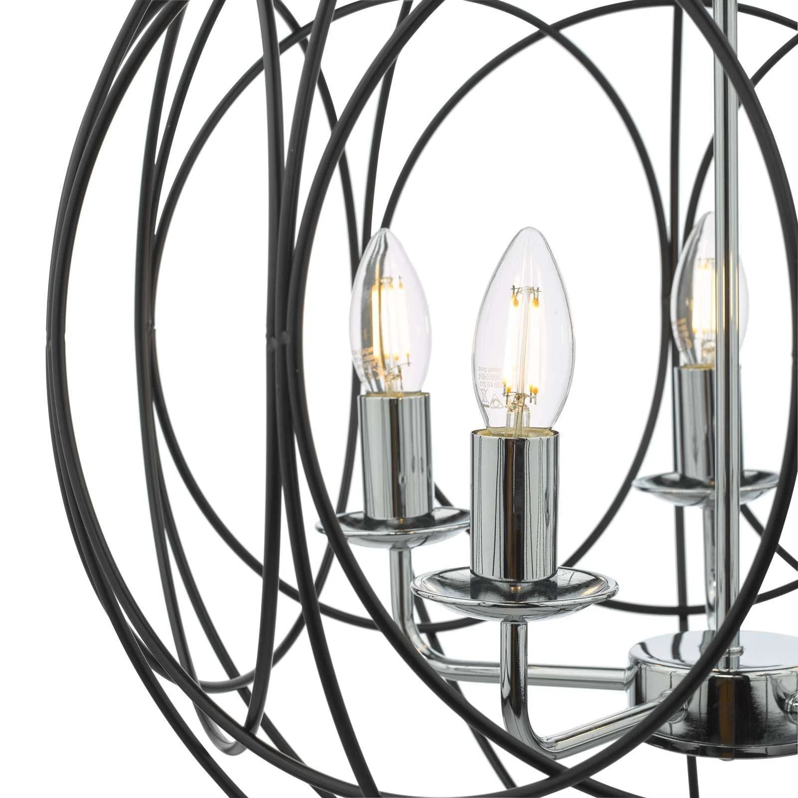 Phoenix 3/5Lt Centre Ceiling Light - Black & Copper Finish - Image 6