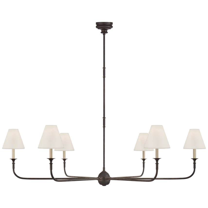 Piaf Chandelier- Aged Iron & Ebonized Oak - Image 2