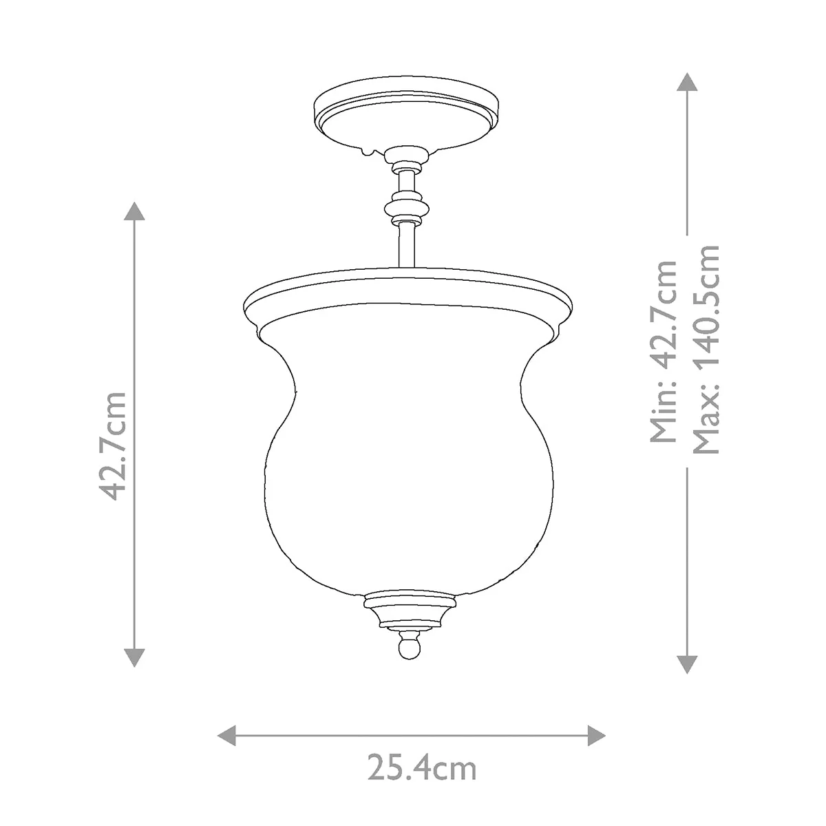 Pickering Lane 3 Light Semi-Flush - In Various Finishes - Image 14