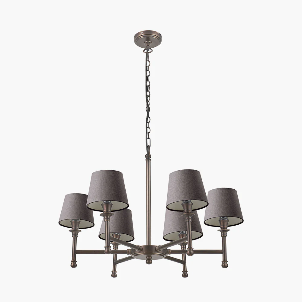 Piero Antique Bronze 6Lt Pendant - Various Shades - Image 3