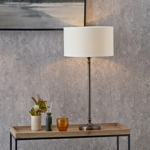 Piero Antique Bronze Metal Candlestick Table Lamp Base - Image 6