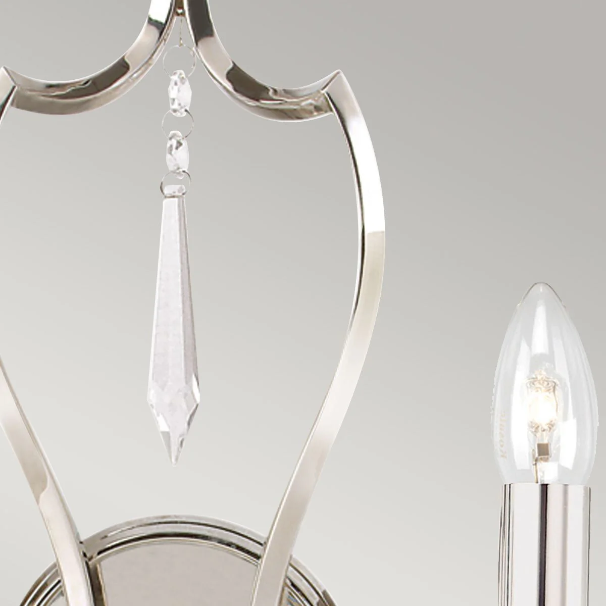 Pimlico 2 Light Wall Light - Polished Nickel IP20 E14 - Image 3
