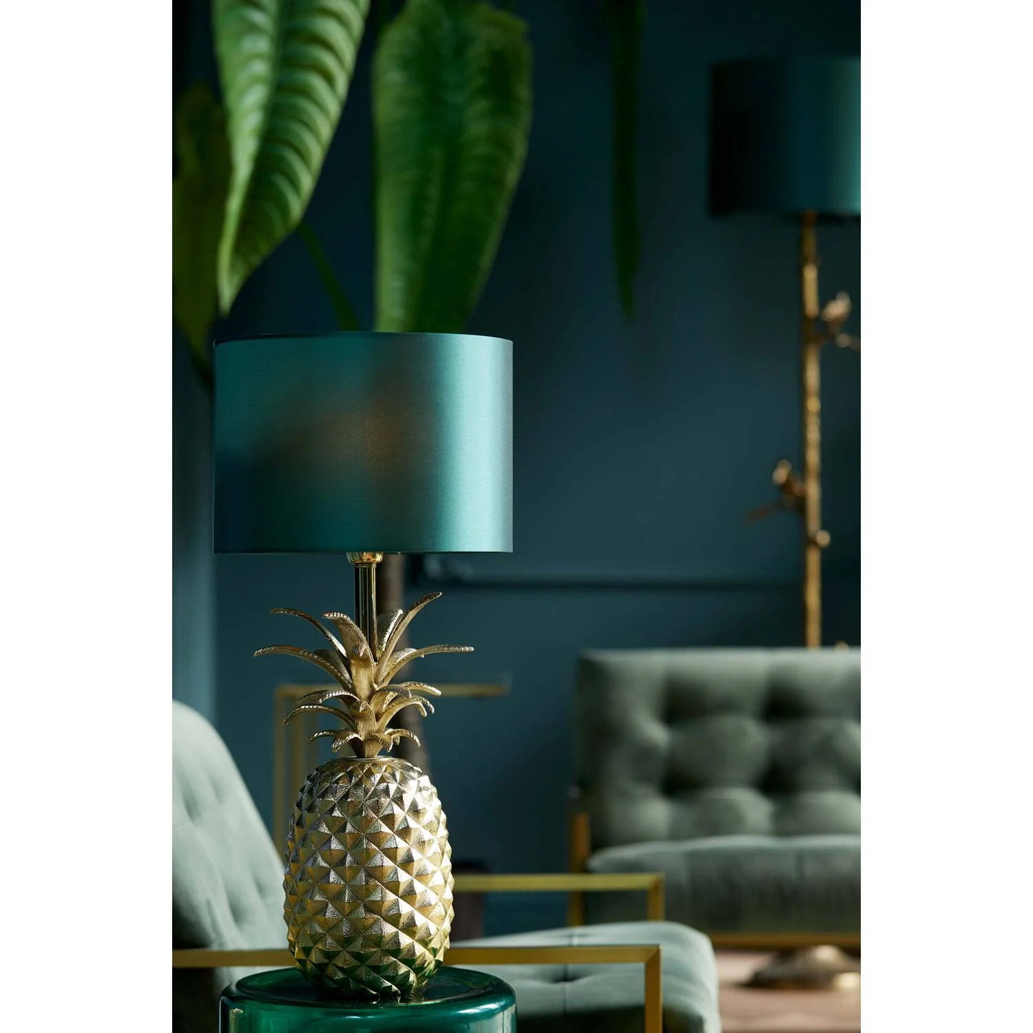 Pineapple Table Lamp Base Only- Gold/ Cream Finishes - Image 5