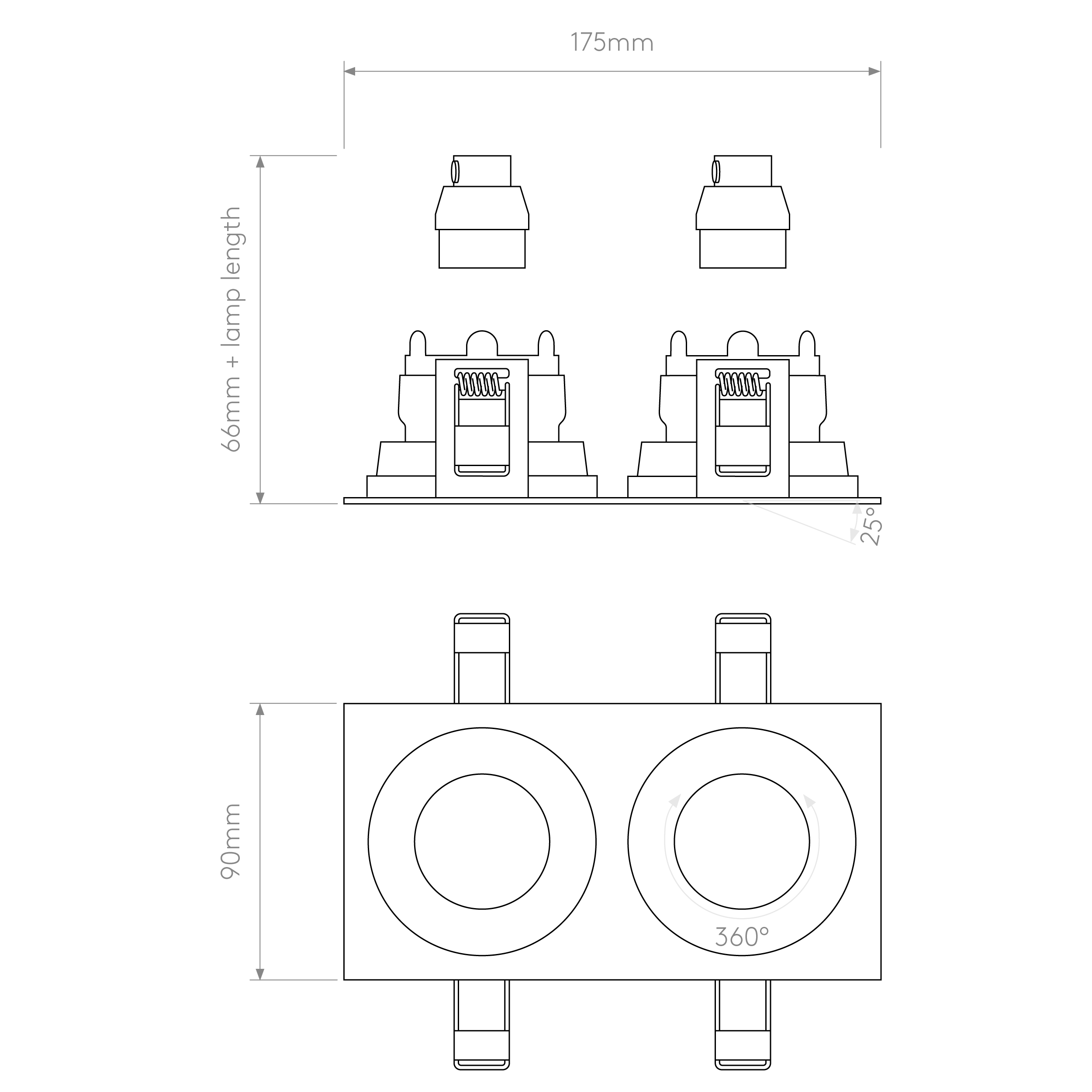 Pinhole Square Twin Adjustable Light - Image 3