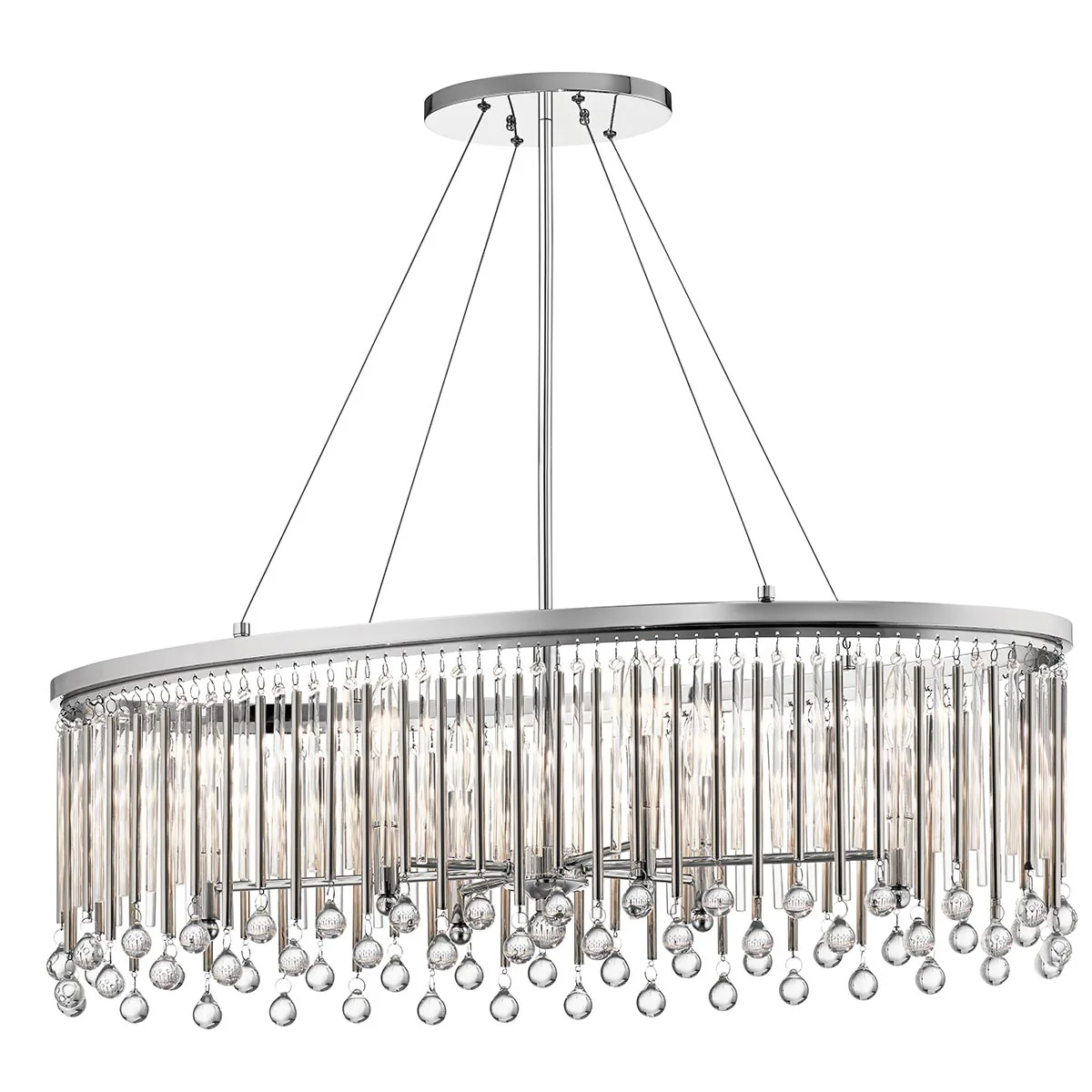 Piper 6 Light Oval Chandelier/Pendant - Polished Chrome