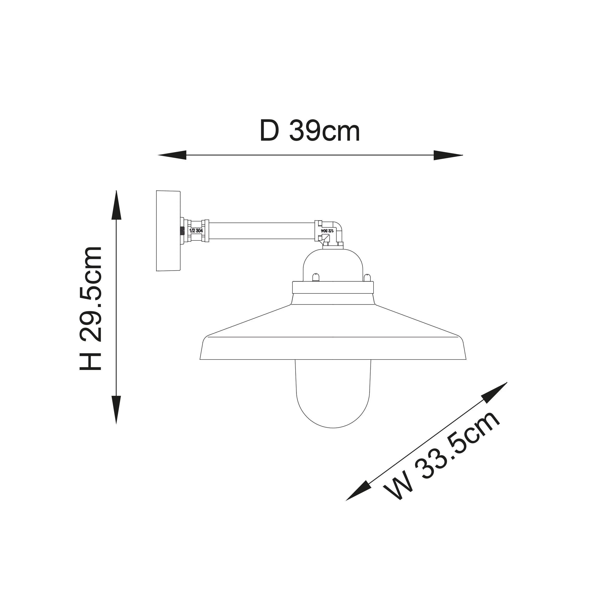 Piper Outdoor Wall Light -  Matt Black Brushed Silver - Image 10