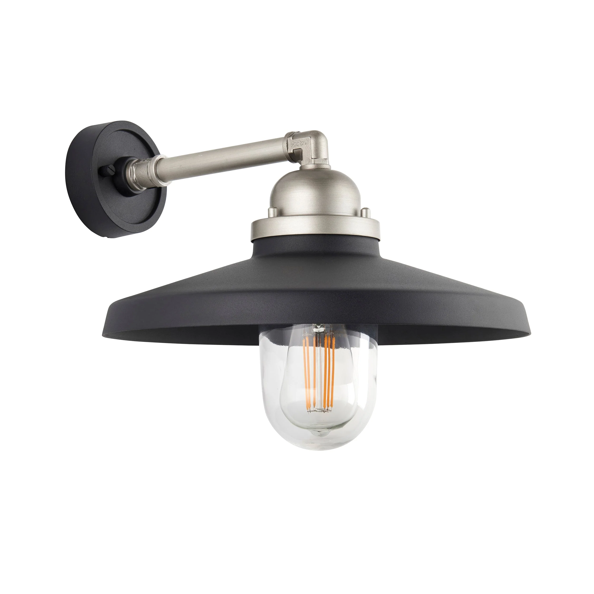 Piper Outdoor Wall Light -  Matt Black Brushed Silver - Image 2