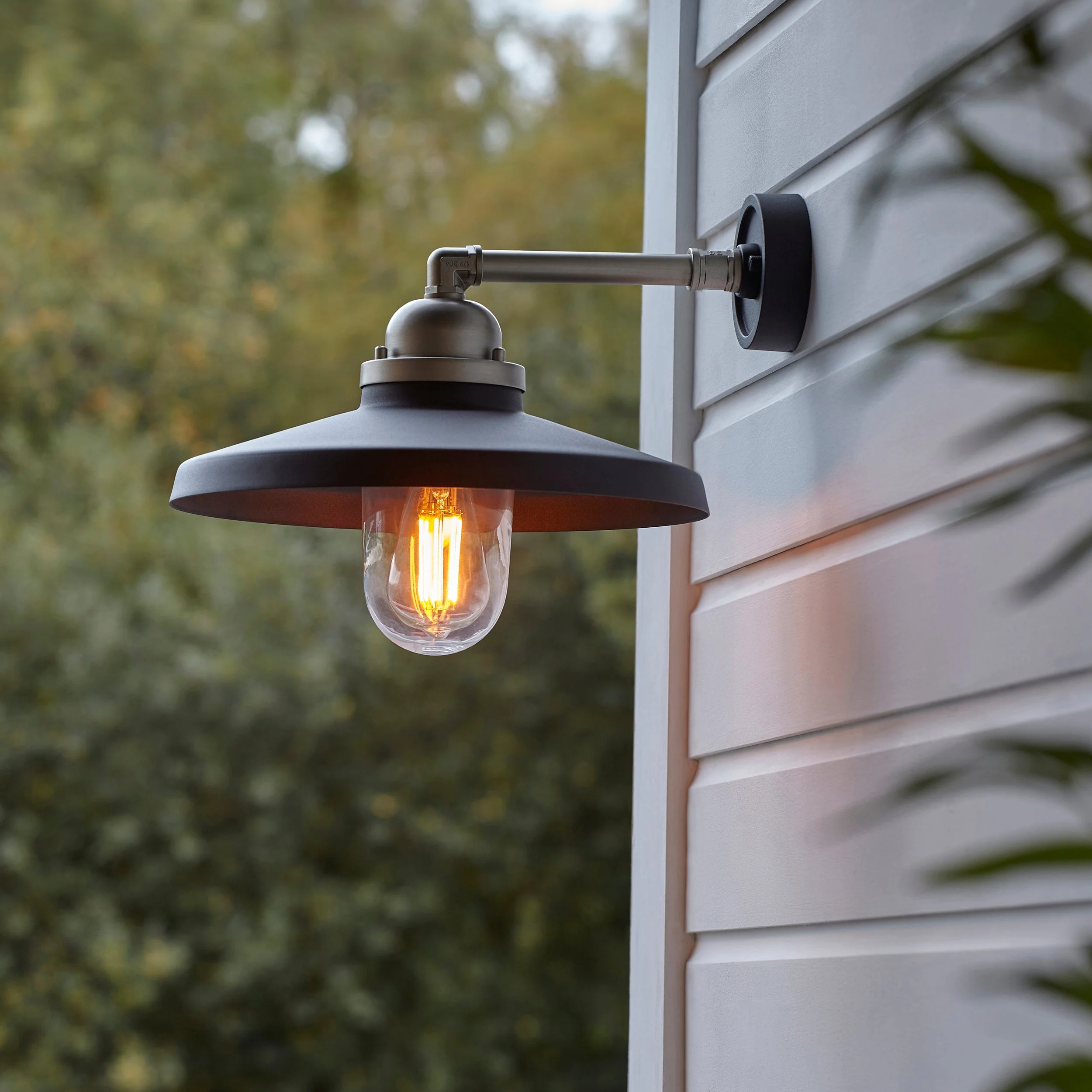 Piper Outdoor Wall Light -  Matt Black Brushed Silver - Image 5