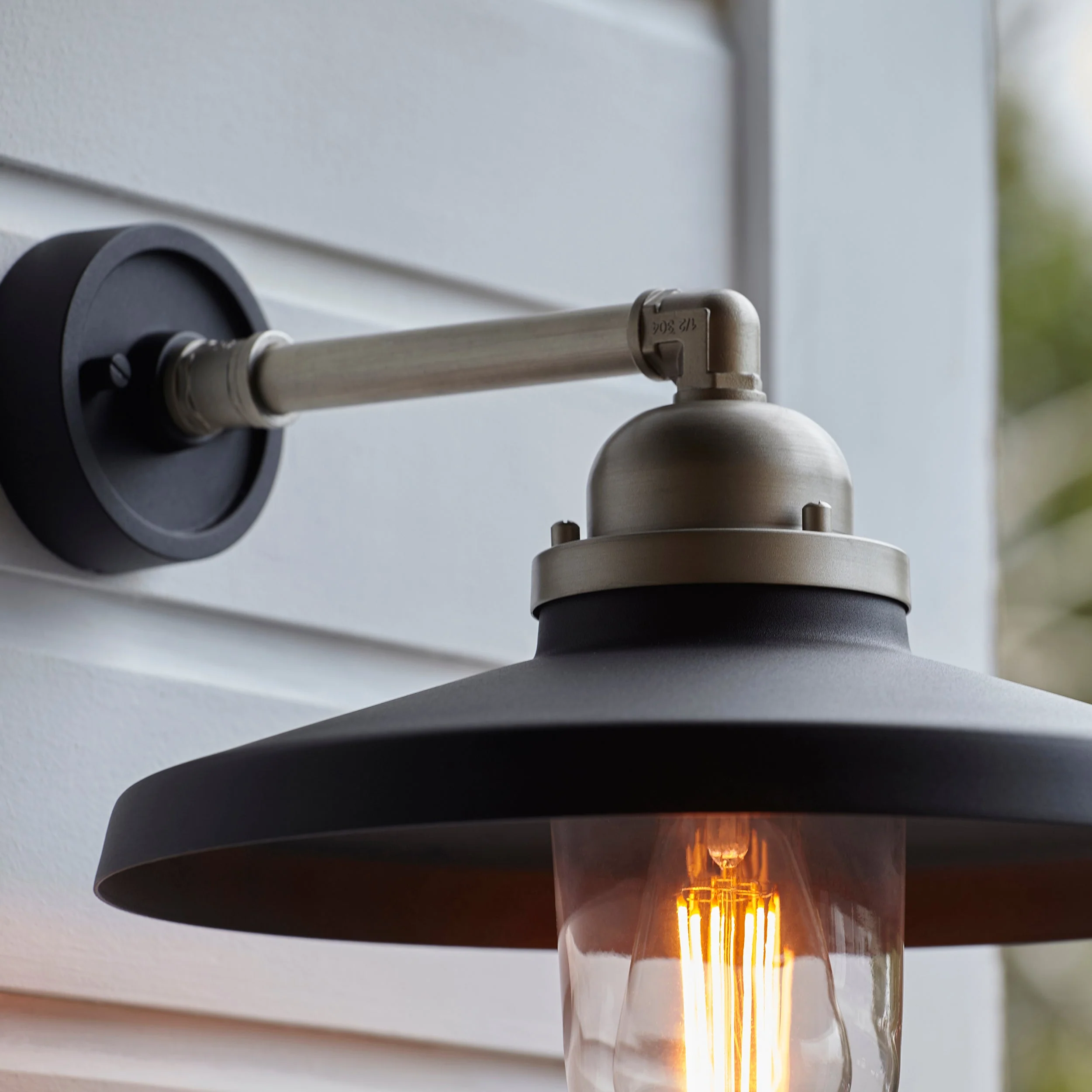Piper Outdoor Wall Light -  Matt Black Brushed Silver - Image 7