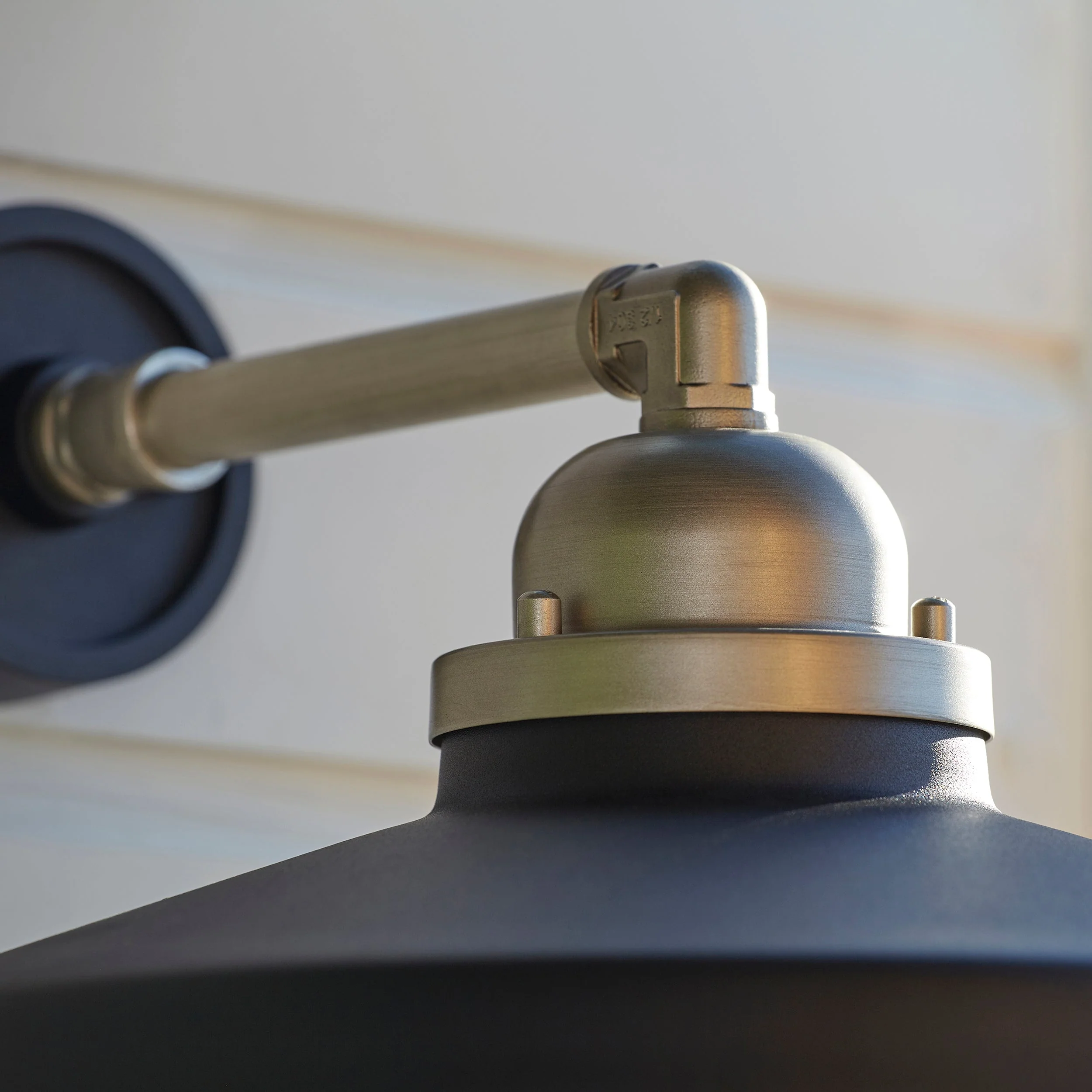 Piper Outdoor Wall Light -  Matt Black Brushed Silver - Image 8