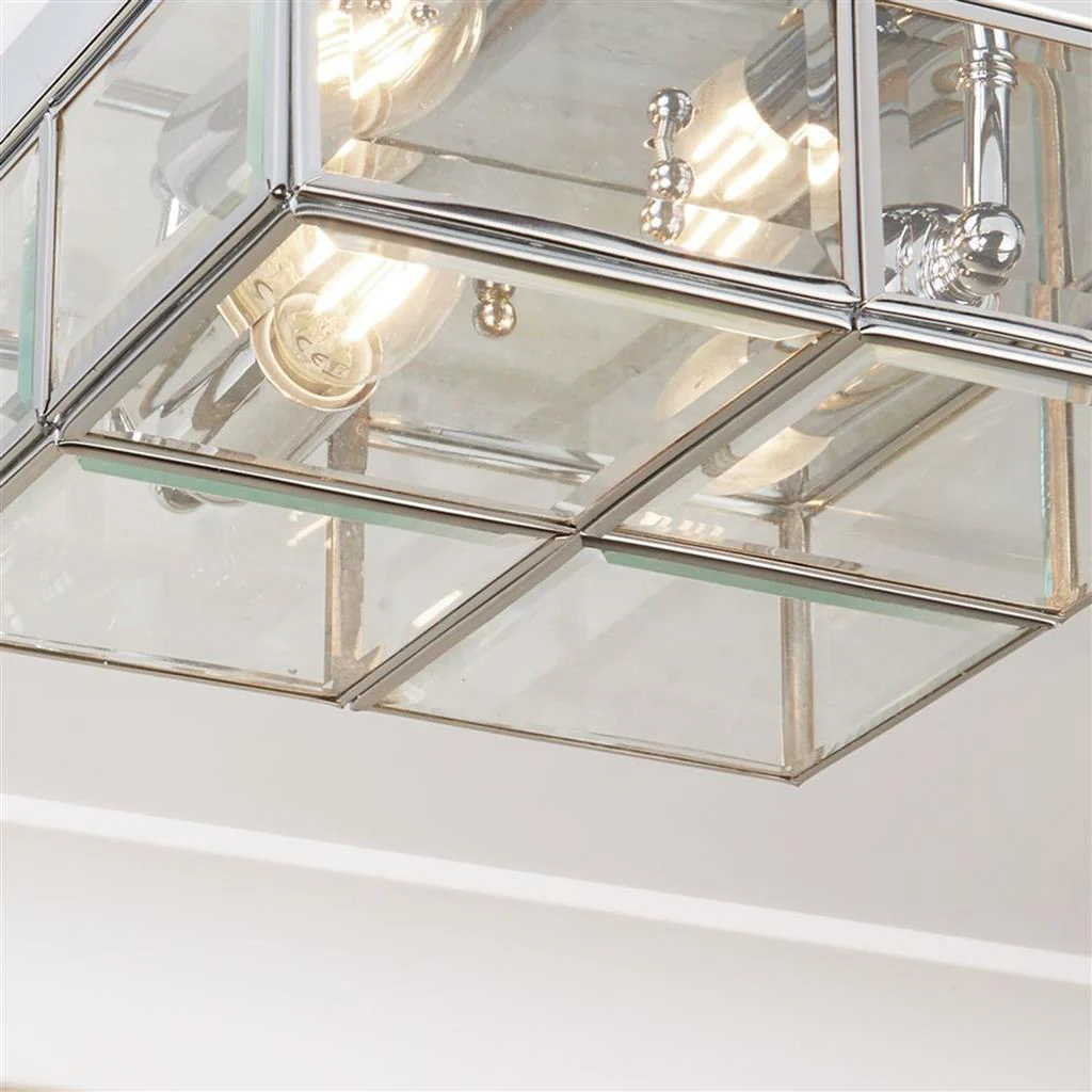 Pisa 2Lt Flush - Chrome Metal & Clear Bevelled Glass - Image 3
