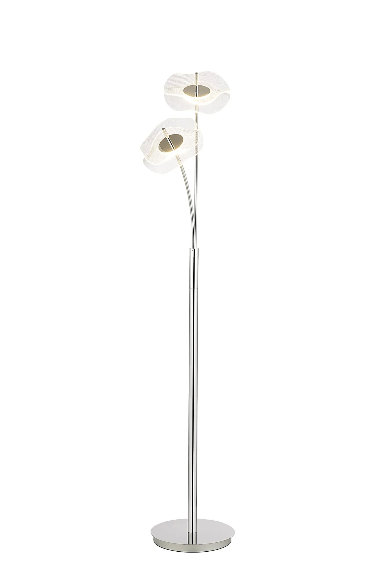 Pisa Floor Lamp, 2 x 6W LED, 4000K, 920lm, Polished Chrome, 3yrs Warranty - Image 5
