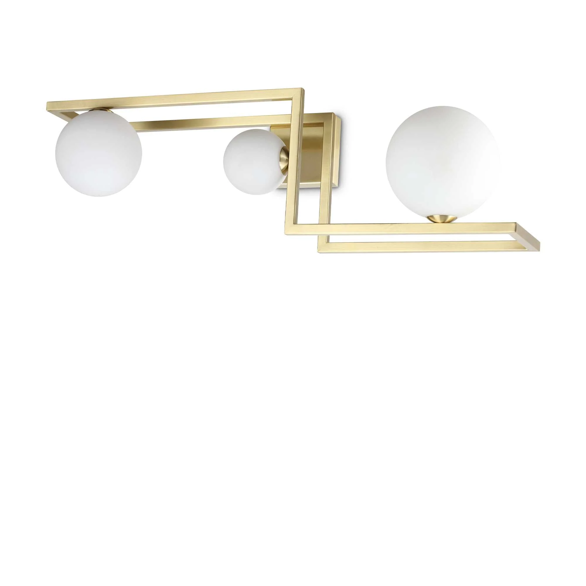 Angolo 3Lt Semi-Flush Light - Black/Brass Finish - Image 2