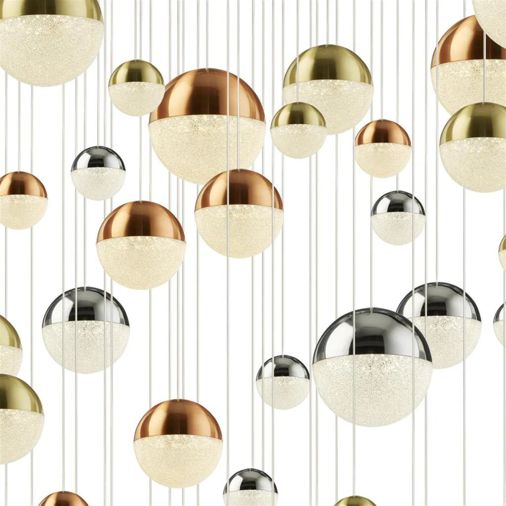 Planets 14/27/55Lt Multi-Drop - Copper, Chrome & Satin Brass Integrated LED - Image 8