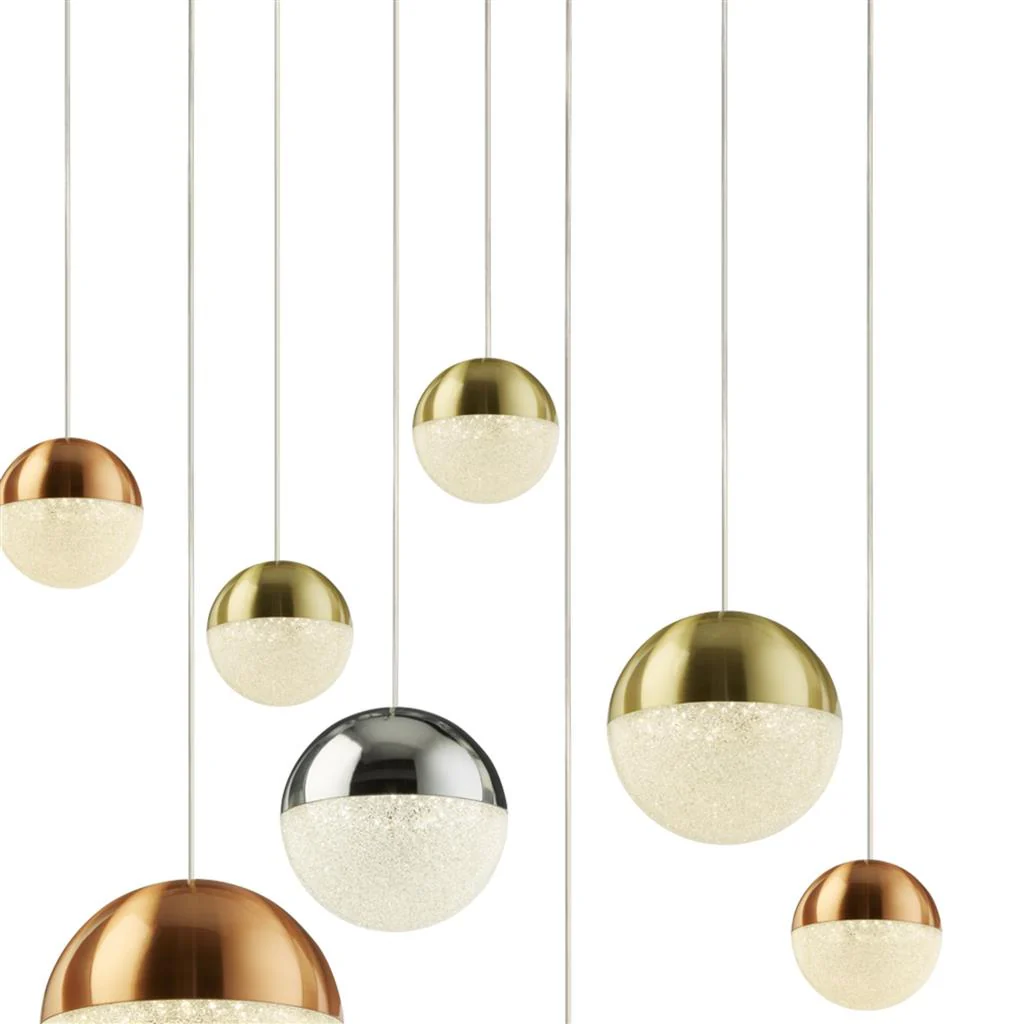 Planets 9Lt Multi-Drop - Copper, Chrome & Satin Brass Integrated LED - Image 3