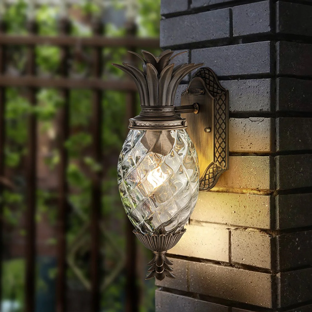 Plantation 1Lt Outdoor Wall Lantern - Burnished Bronze/Black E27 IP44 - Image 10