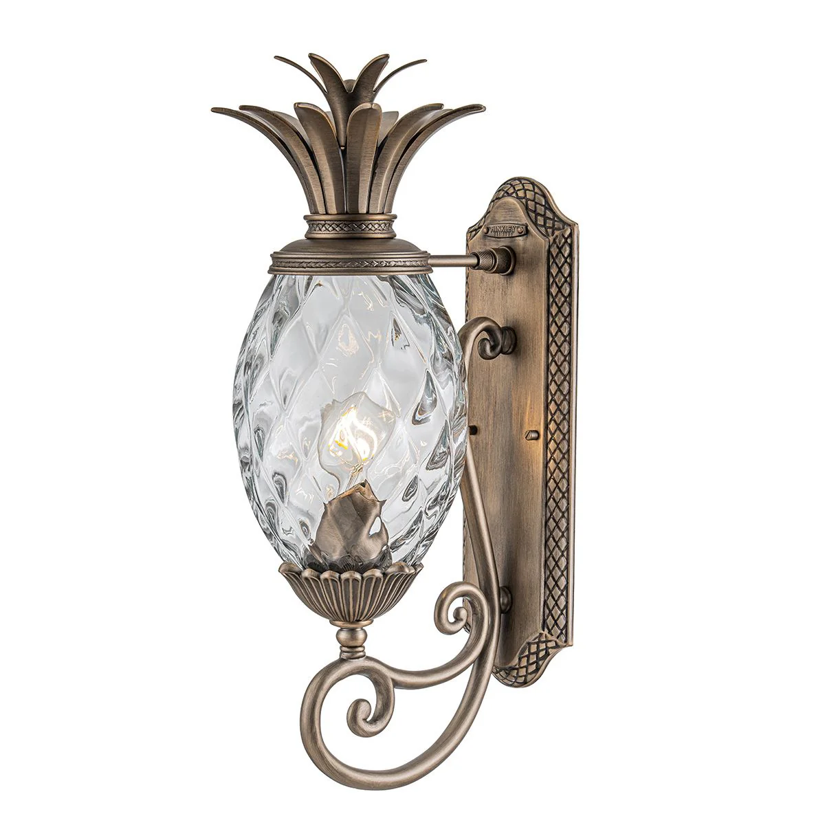 Plantation 1Lt Outdoor Wall Lantern - Burnished Bronze/Black E27 IP44 - Image 3