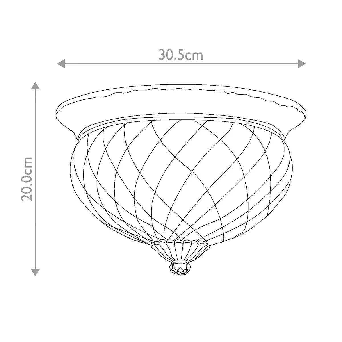 Plantation 2/3Lt Light Flush - Various Finishes - Image 4