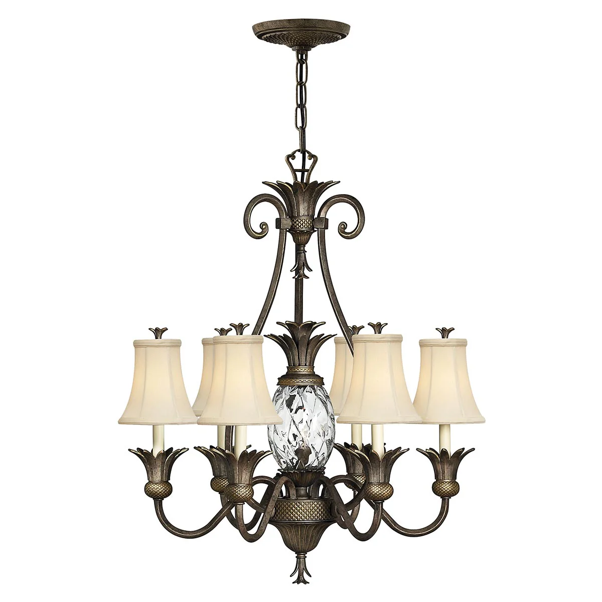 Plantation 3/7Lt Multi-Arm Pendant - Antique Nickel/Pearl Bronze - Image 3
