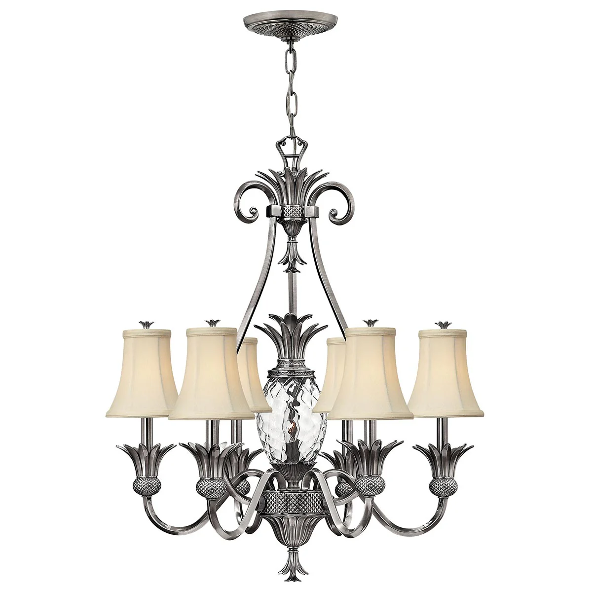 Plantation 3/7Lt Multi-Arm Pendant - Antique Nickel/Pearl Bronze - Image 4