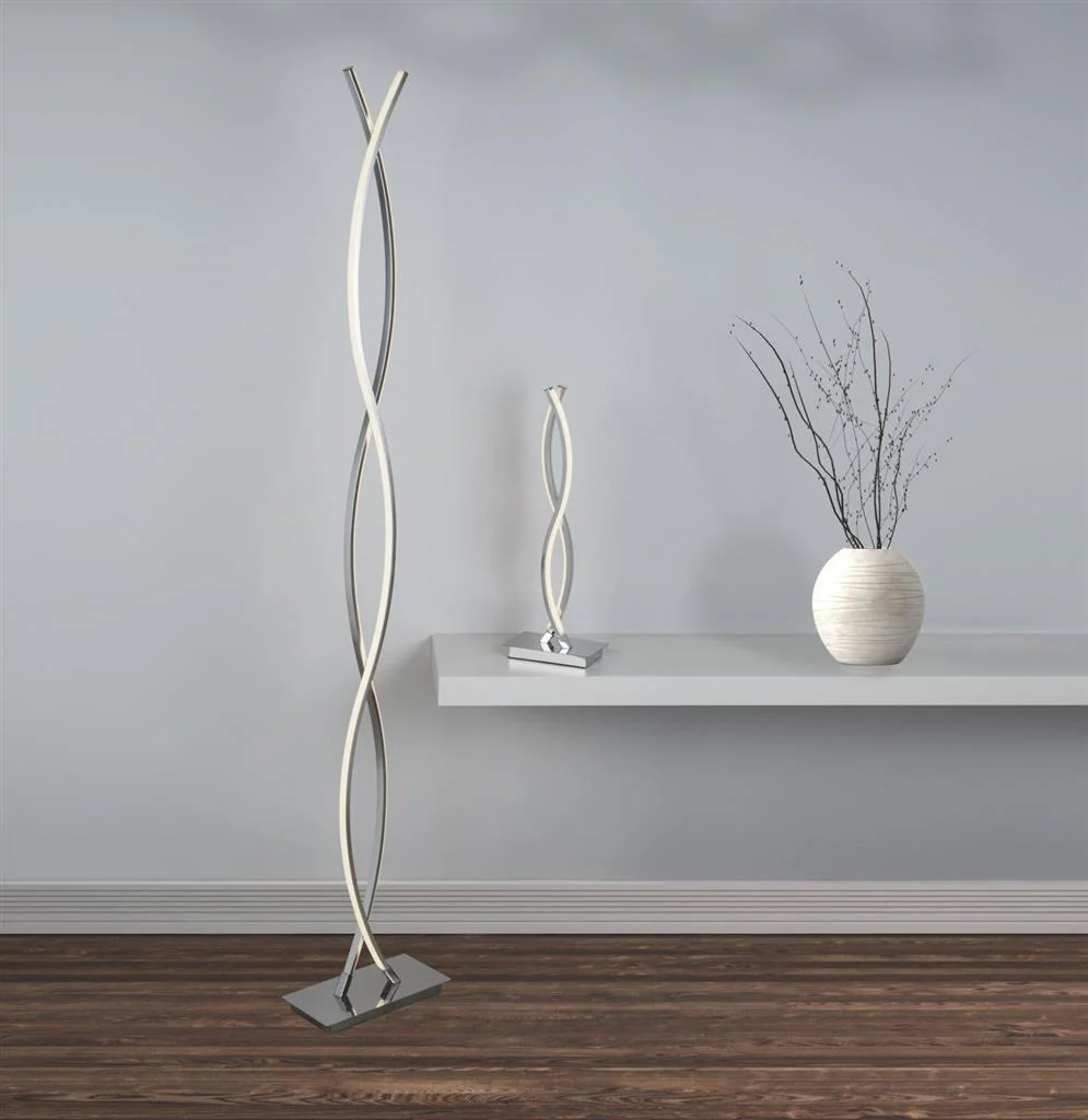 Platt LED Wave Floor Lamp - Chrome & Opal Integrated LED - Image 5