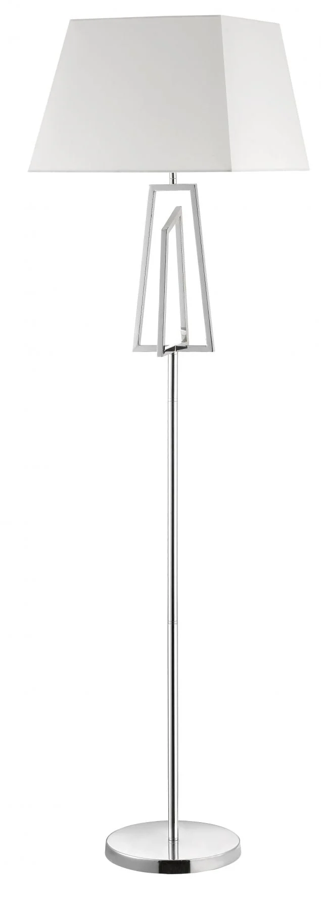 Plaza Classic Floor Lamp Antique Brass & Polished Chrome  c/w Square Shade - Image 2