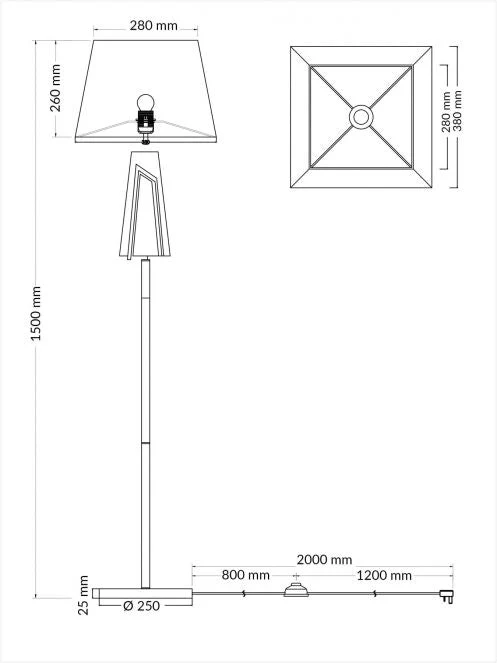 Plaza Classic Floor Lamp Antique Brass & Polished Chrome  c/w Square Shade - Image 3
