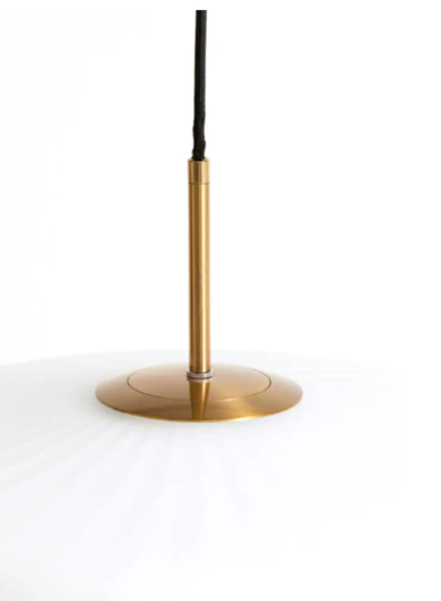 PLEAT Hanging Lamp - 40cm Glass Clear and Gold - Image 11