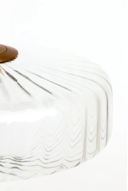 PLEAT Hanging Lamp - 40cm Glass Clear and Gold - Image 2