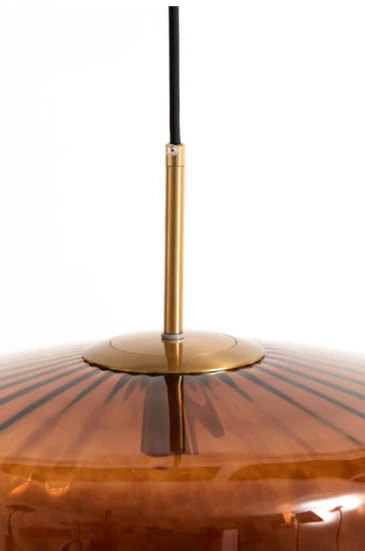 PLEAT Hanging Lamp - 40cm Glass Clear and Gold - Image 8