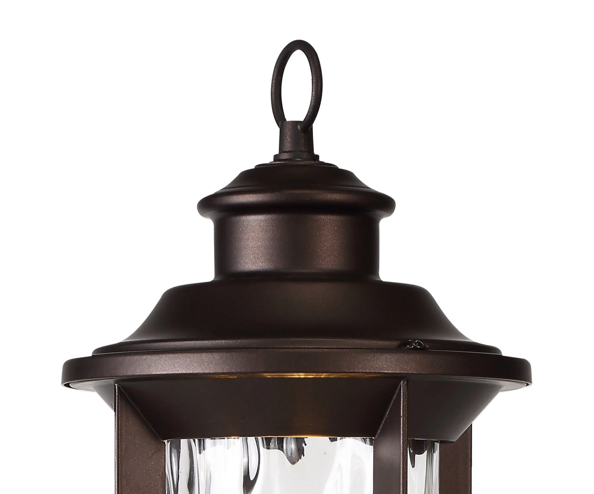 Plex Pedestal Lamp, 1 x E27, Antique Bronze/Clear Ripple Glass, IP54, 2yrs Warranty - Image 3