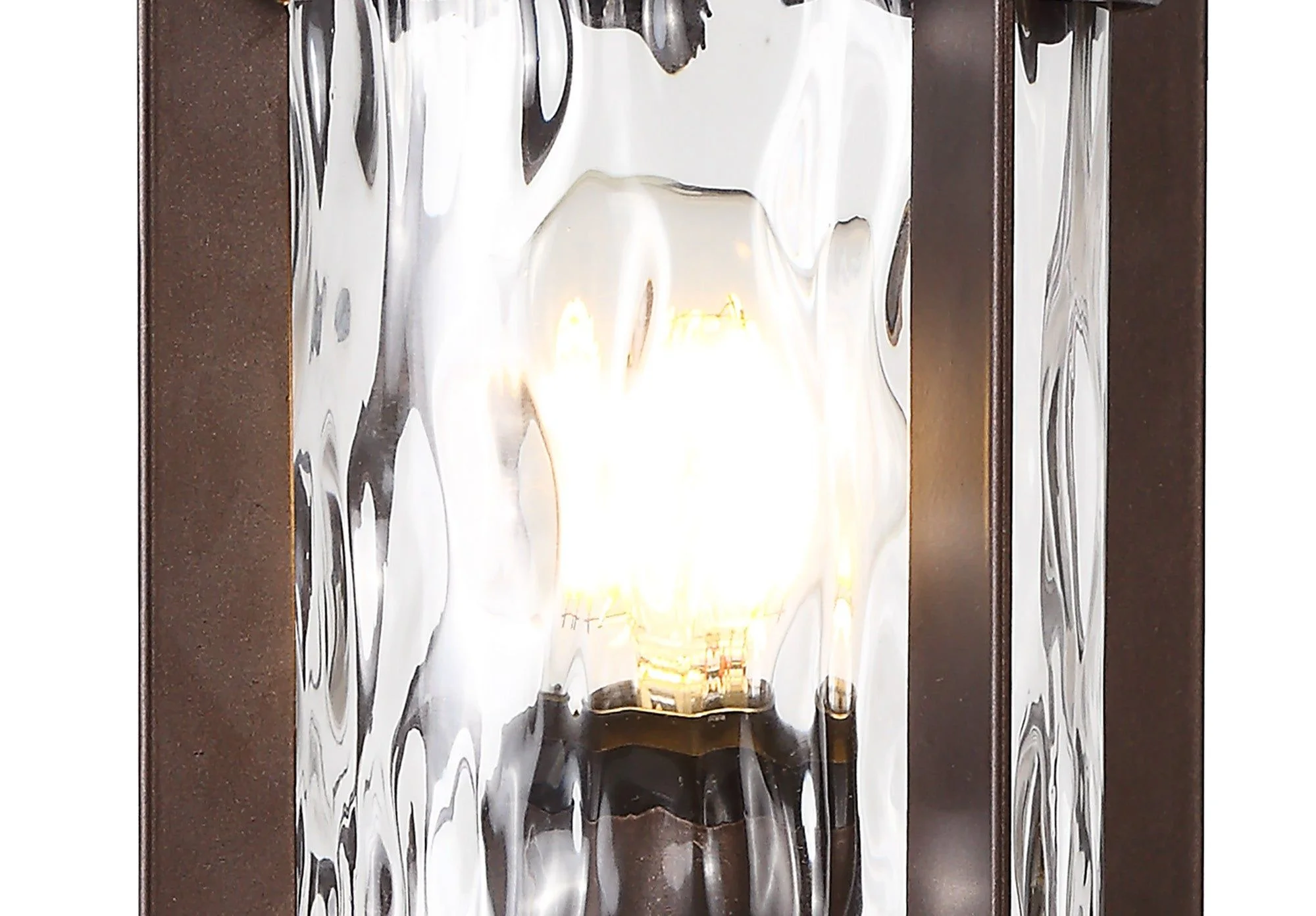 Plex Pedestal Lamp, 1 x E27, Antique Bronze/Clear Ripple Glass, IP54, 2yrs Warranty - Image 4