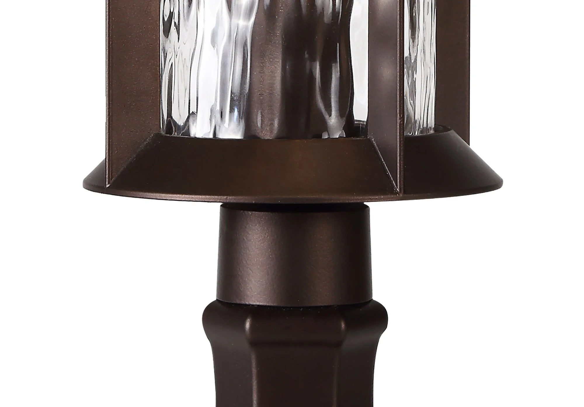 Plex Pedestal Lamp, 1 x E27, Antique Bronze/Clear Ripple Glass, IP54, 2yrs Warranty - Image 6