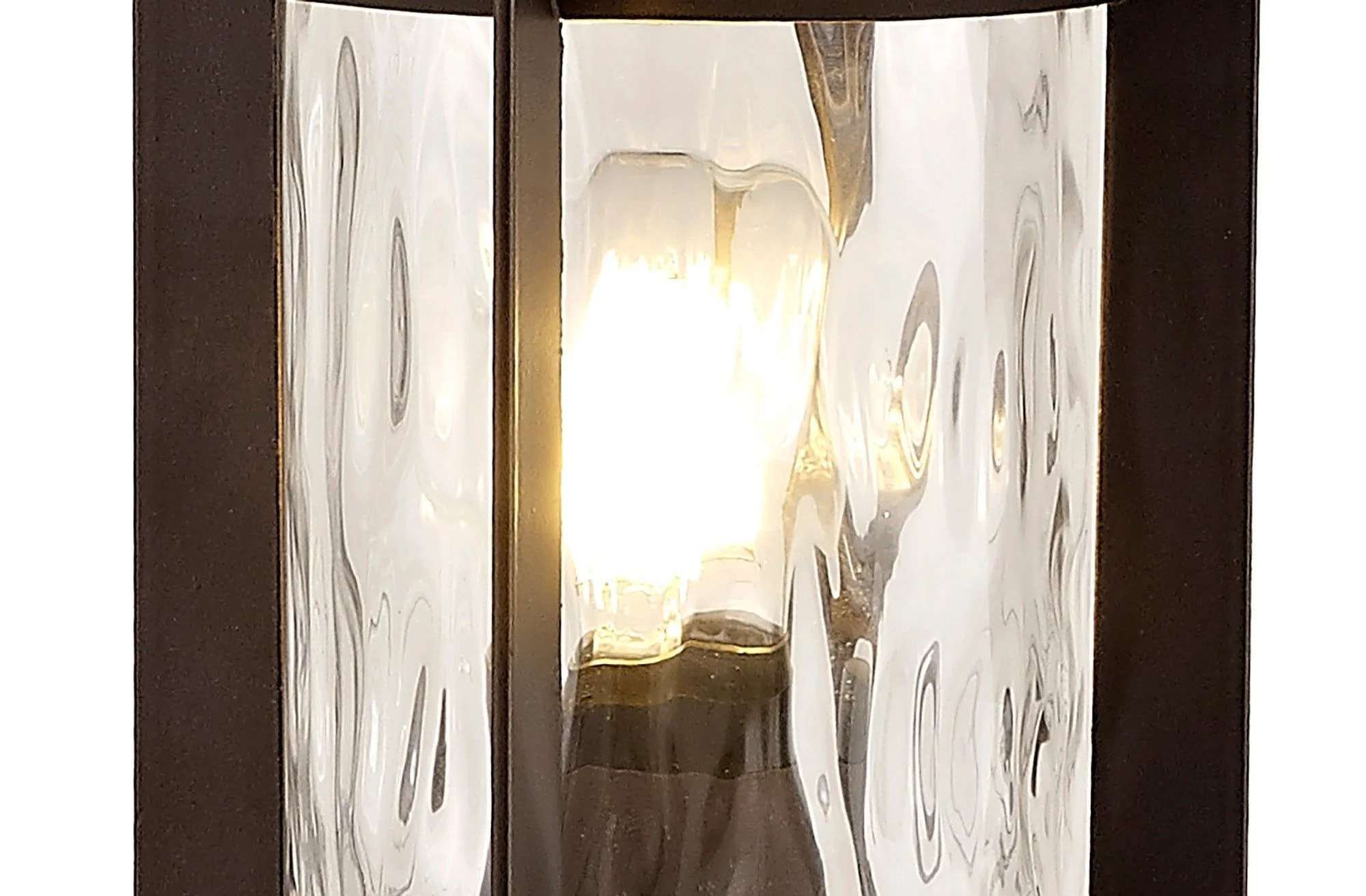 Plex Post Lamp, 1 x E27, Antique Bronze/Clear Ripple Glass, IP54, 2yrs Warranty - Image 3