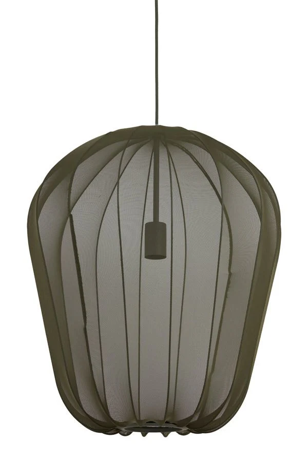 Plumeria Small/Medium/Large/Wide Hanging Lamp - Dark Green & Sand Finish - Image 13
