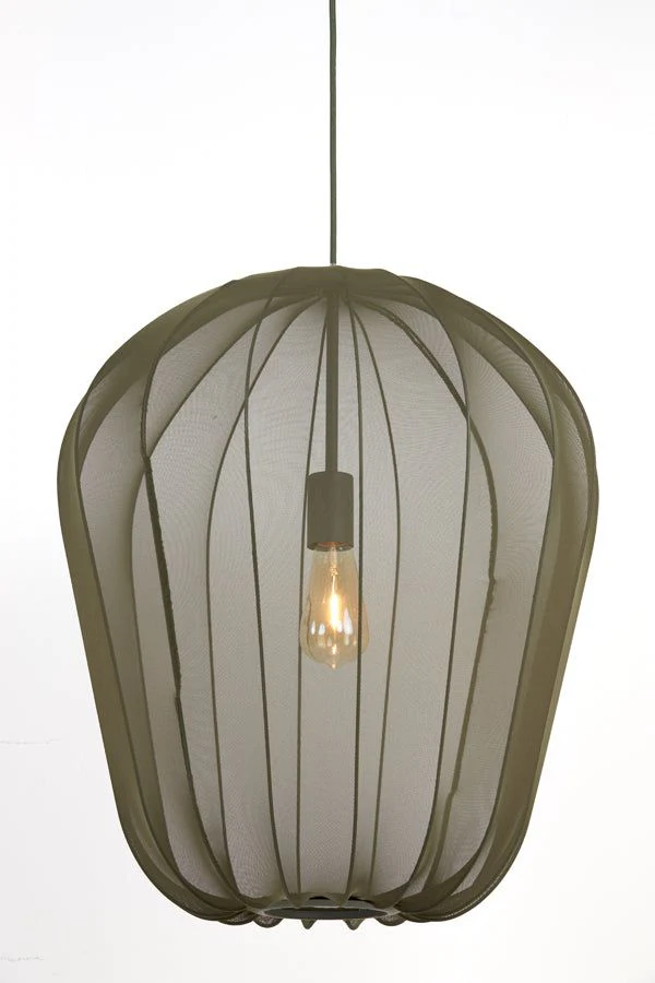 Plumeria Small/Medium/Large/Wide Hanging Lamp - Dark Green & Sand Finish - Image 16