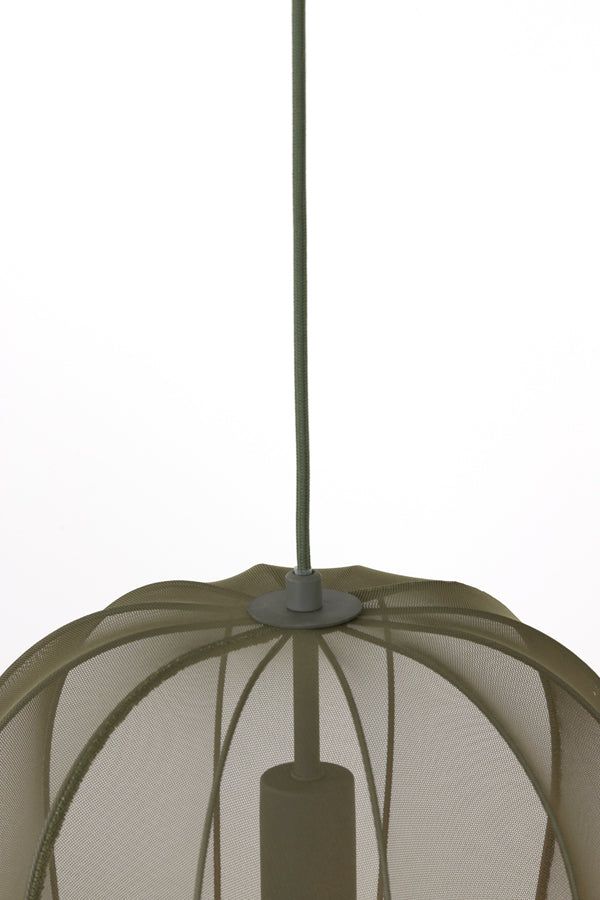 Plumeria Small/Medium/Large/Wide Hanging Lamp - Dark Green & Sand Finish - Image 2