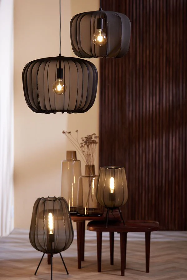 Plumeria Small/Medium/Large/Wide Hanging Lamp - Dark Green & Sand Finish - Image 23