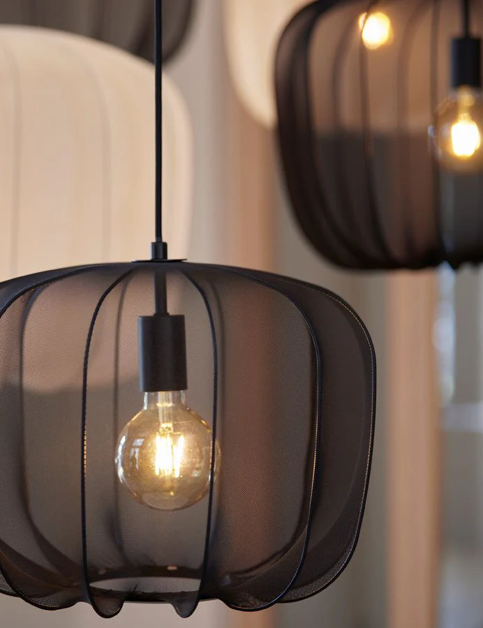 Plumeria Small/Medium/Large/Wide Hanging Lamp - Dark Green & Sand Finish - Image 24