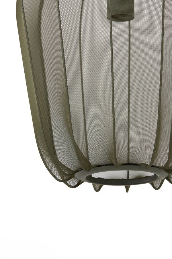 Plumeria Small/Medium/Large/Wide Hanging Lamp - Dark Green & Sand Finish - Image 3